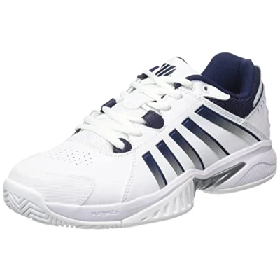 Image of K Swiss Performance Men&#039;s Receiver V Tennis Shoe, White/Peacoat/Silver, 5.5 UK