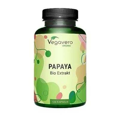 Image of Vegavero Organic Papaya Extract 1400 mg Carica Papata Fruit No Additives &amp; Non GMO 120 Capsules Vegan