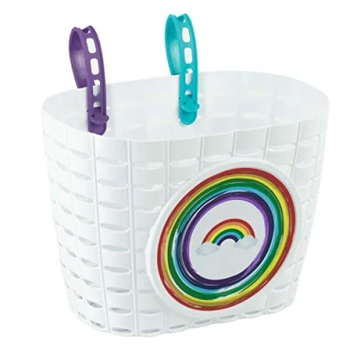 Image of Widek Girls&#039; HW2060RB Childrens Rainbow Bicycle Basket, White, One Size