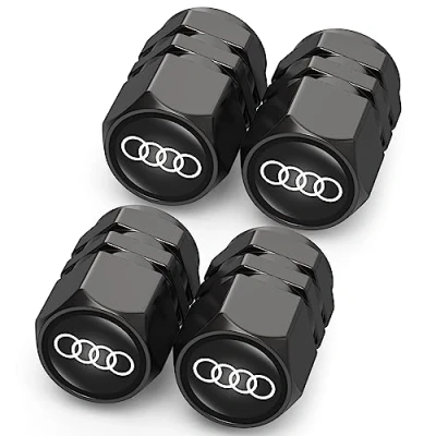 Image of 4PCS Tyre Valve Caps, Car Caps Compatible with Audi A1 A3 RS3 A4 A5 A6 A7 RS7 A8 Q3 Q5 Q7 R8, Leak Proof Dust for Tyres