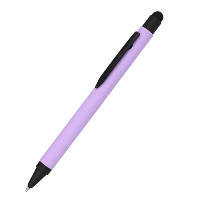 Image of Online Aluminium Stylus Ballpoint Pen, Purple, Retractable, Blue Ink, Soft Touch, Touchscreen Compatible, Pack of 1