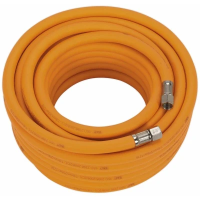 Image of Sealey Air Hose 15m x Ø8mm Hybrid High Visibility with 1/4"BSP Unions