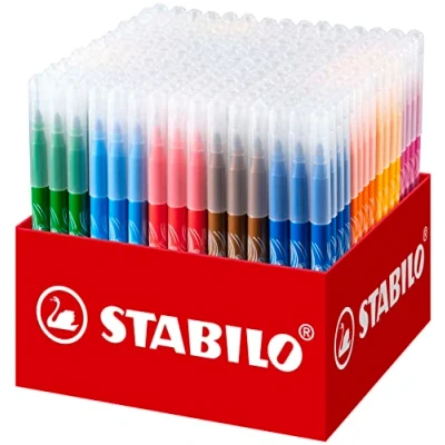 Image of Medium Fibre Tip Pen STABILO power Classpack of 240 Assorted Colours