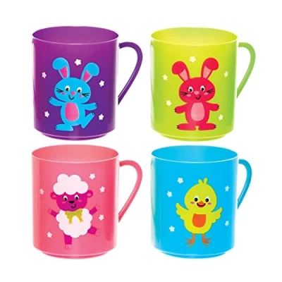 Image of Baker Ross FX479 Easter Characters Plastic Mugs Pack of 4, Party Bag Fillers for Kids