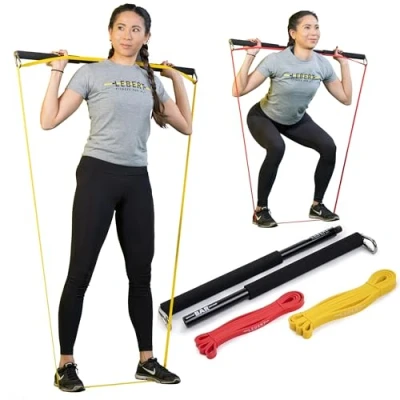 Image of Lebert Fitness EQualizers Original Dip Bars Total Body Pull Up Bar Exercise Equipment Station Resistance Band Workout Videos Calisthenics (LEBERT BAR)
