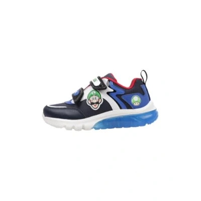 Image of Geox Nintendo Ciberdron BOY Light UP Trainers for kids, Size: 2.5, Navy/royal Imitation leather/ textile