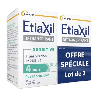 Image of Etiaxil Antiperspirant Armpits Sensitive Skin Roll On 2 x 15ml