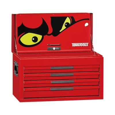 Image of Teng Tools 26 Inch Wide 4 Drawer PRO35 Heavy Duty Red Top Box TST26R4
