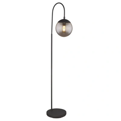 Image of Blama Glass Floor Lamp Matt Black Shade 1x E27