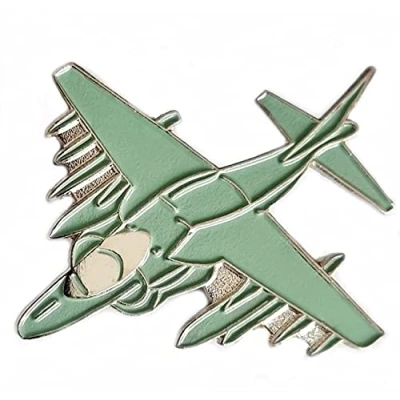 Image of Metal Enamel Pin Badge Brooch Harrier VTOL Jump Jet airplane plane aeroplane aircraft