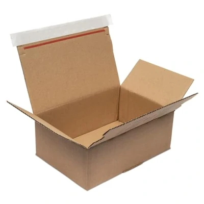 Image of Blake Purely Packaging 210 x 180 130 mm One Touch Postal Box Peel &amp; Seal Tamper Evident Plastic Free (PEB25) Brown Kraft Pack of 20