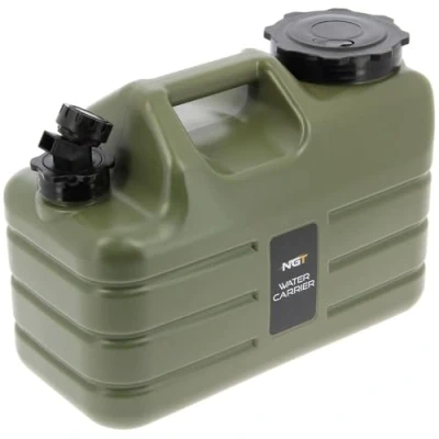 Image of NGT Water Container Carrier 11L Heavy Duty Carp Fishing Camping Jerrycan with Tap, Green