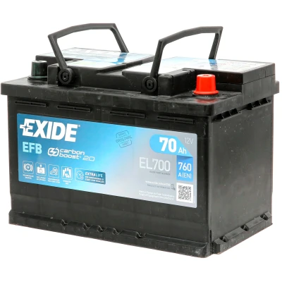 Image of 371101H680 Starter Battery EXIDE Start Stop EL700 12V 70Ah 760A B13 EFB AUDI: A4 B9 Saloon, A5 Coupe, A3 Sportback, VOLKSWAGEN: Tiguan II