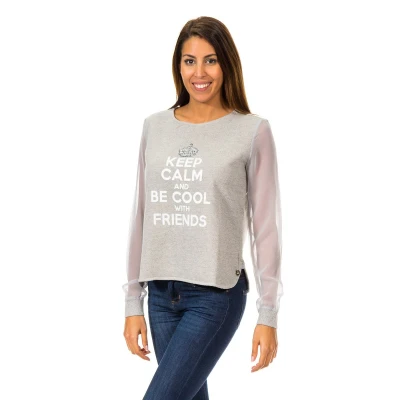 Image of Met Womens Long sleeve round neck sweater 70DML0155 woman Grey Cotton Size X Small