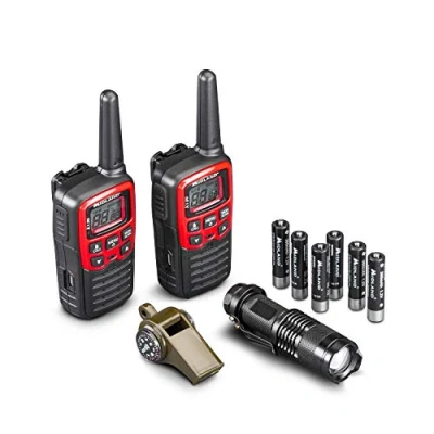 Image of Midland, Emergency Kit EK30, Inclusive of 2 Walkie Talkies with 5h Autonomy, and Warning Multifunction Whistle, LED Flashlight