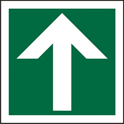 Image of Seco First Aid Arrow Pointing Up Pictogram Sign, 200mm x 1mm Semi Rigid Plastic