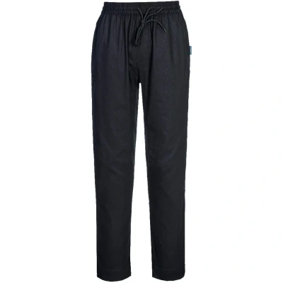 Image of Portwest Cotton Mesh Air Chef Trousers Black Large