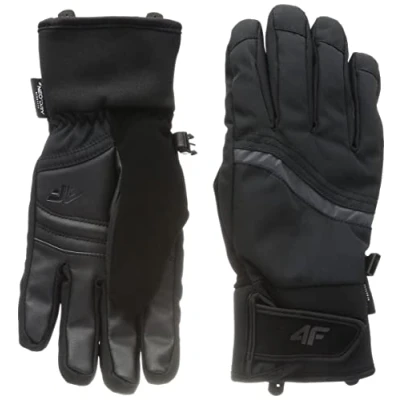 Image of 4F Women&#039;s SKI Gloves RED004 Jeans, Black, M