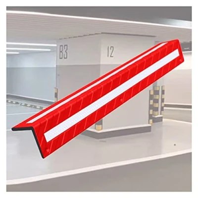 Image of XPLKQXE Garage Wall Protection, Reflective Rubber Corner Guard, Parking Garages Warehouses, Protect Car (Color : Red 1cm, Size 1pcs)