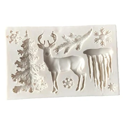 Image of Christmas Decor Mold Silicone Candy Chocolate Mould Fondant Soap Molds Cake Topper Decorating Baking Tool