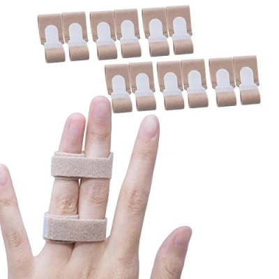 Image of Sumifun Finger Buddy Wraps, 12 Pcs of Tape for Jammed, Swollen, Dislocated Joint, Brace Splints Curled Finger, Broken