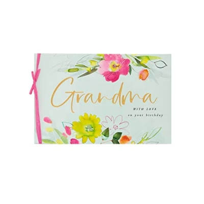 Image of UK Greetings Birthday Card for Grandma Watercolour Floral Design, Multi, 229mm x 149mm