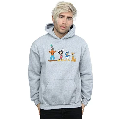 Image of Disney Men&#039;s Mickey Mouse Friends Hoodie Sport Grey Large