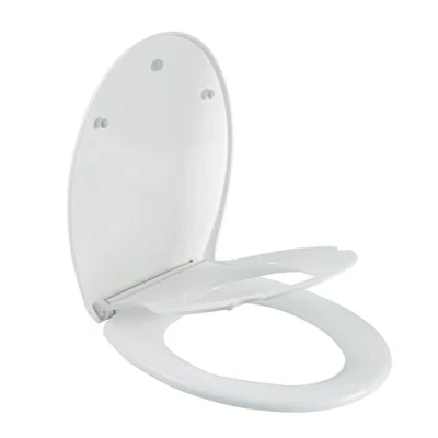 Image of ECOSPA Oval Shape Family Friendly Toilet Seat with Soft Close Functions, Removeable Child and Top &amp; Bottom Hinges to fit 99% Toilets (Oval Family)