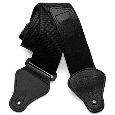 Image of TIGER STP2 BK Nylon Guitar Strap for Acoustic, Classical, Electric and Bass Guitars Black