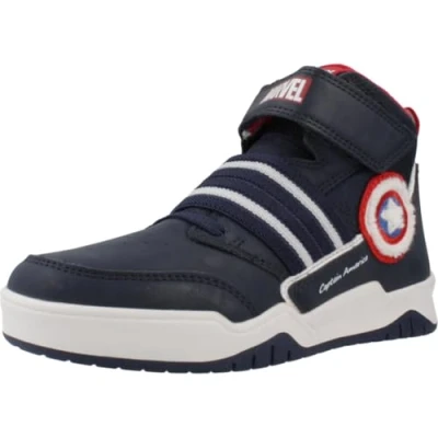 Image of Geox Hightop trainers Navy/red for kids, Size: 11K, Imitation leather/ textile