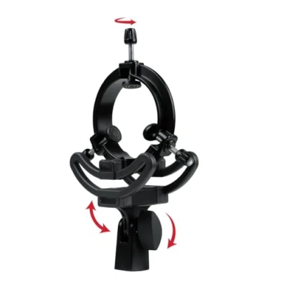 Image of Gator Frameworks Deluxe Universal Shock Mount for Condenser Microphones 18 55mm Diameter (GFW MIC SM1855) Black