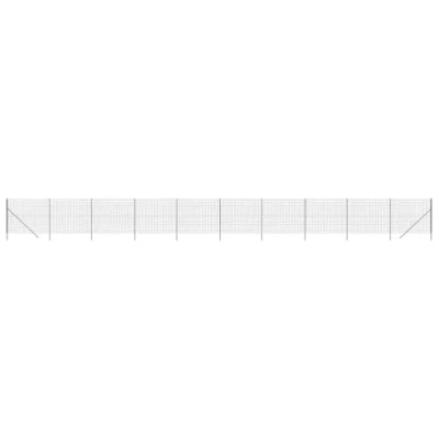 Image of vidaXL Galvanised Steel Wire Mesh Fence Anthracite 1.4x25m Versatile Outdoor &amp; Garden Barrier, UV&amp; Rust Resistant with PVC Coating Interlocking Design