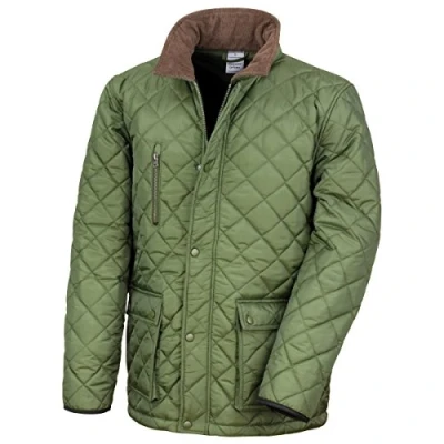 Image of Result Mens Cheltenham Gold Fleece Lined Jacket (Water Repellent &amp; Windproof) (2XL) (Olive)