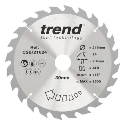 Image of Trend Wood Circular Saw Blade 216mm x 30mm 24T