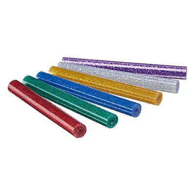 Image of Amtech S1878 Set of Glitter Glue Gun Sticks in 6 Colours, 30 Pieces 11x100mm for Hot Melt Crafting, Decorating and Bonding