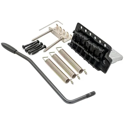 Image of Musiclily Pro 52.5mm Vintage 6 Screw Tremolo Bridge 36mm Short Block for Squier Strat Style Electric Guitar, Black