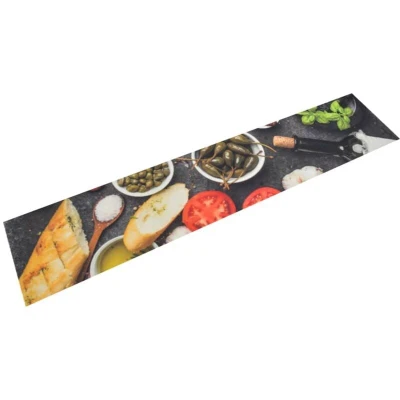 Image of vidaXL Kitchen Rug Washable Wine &amp; Dinner 60x300 cm Velvet