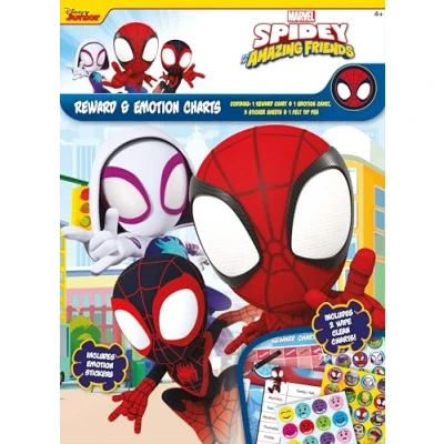 Image of Design Group Spidey &amp; Friends Reward Emotion Charts Wipe Clean with Pen Stickers Kids Childrens Age 3+