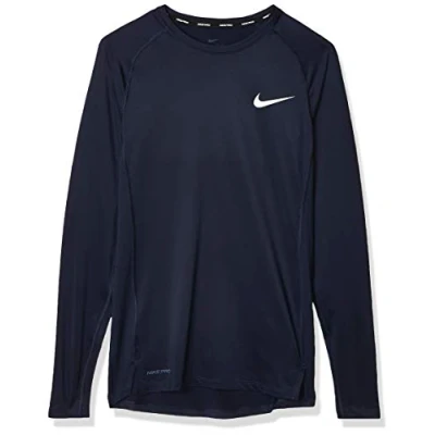 Image of Nike M Np Top Ls Tight Long Sleeved T Shirt Obsidian/(White), 2XL