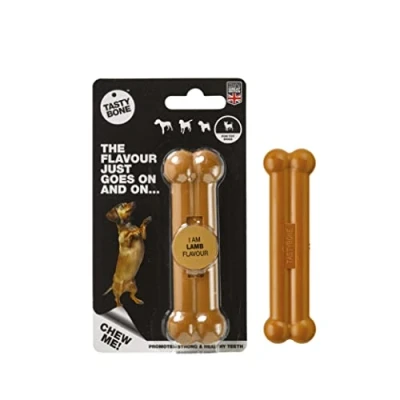Image of TastyBone Nylon Dog Chew Toy for Dogs (Lamb) Indestructible Aggressive Chewers, Everlasting Flavour, Strong Healthy Teeth, Made in the UK