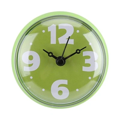 Image of Yosoo Waterproof Shower Clock Round Face Diameter 7cm Suction Cup Simplified Easy Reading Arabic Numerals Digital Dial Big Numbers Bath (Green)