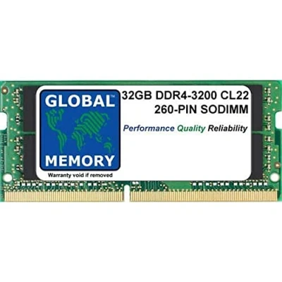 Image of 32GB DDR4 3200MHz PC4 25600 260 PIN SODIMM MEMORY RAM COMPATIBLE WITH LAPTOPS/NOTEBOOKS