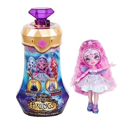 Image of Magic Mixies Pixlings, Unia The Unicorn Pixling, Create And Mix A Potion That Magically Reveals Beautiful 6,5&quot; Pixling Doll Inside Bottle!
