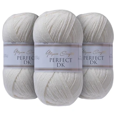 Image of Utopia Crafts DK Double Knitting Yarn 3X 100g (Ivory)
