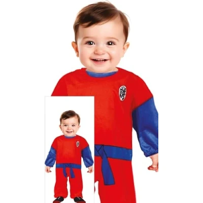 Image of FIESTAS GUIRCA Lil Fighter Baby Fancy Dress Costume Red &amp; Blue Manga Warrior Anime Karate Toddler Boys Age 18 24 Months