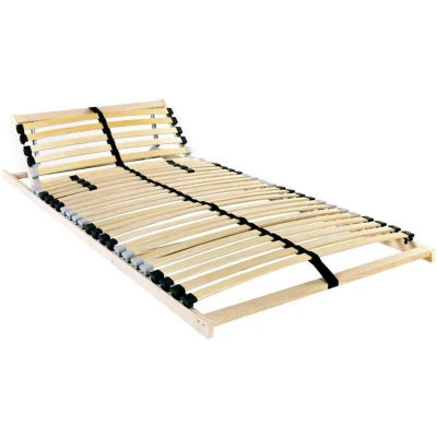 Image of vidaXL Slatted Bed Base Black and Grey 120 x 190 cm Wood
