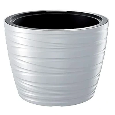 Image of Prosperplast Maze 48L Low Planter Plastic White (L) x 47.5 (W) 34.9 (H) cm