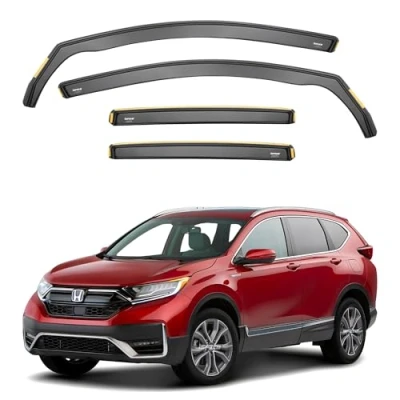 Image of ISPEED Wind Deflectors for HONDA CRV MK5 2016 2022 5 Door SUV 4pc Set Keep Your Car Ventilated In Rain Reduce Turbulence Tinted Channel Type