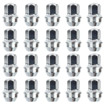 Image of RYBO Set of 20 Alloy Wheel Nuts, M14 x 1.5, 21mm Hex, Compatible With Ford Transit Custom &amp; Tesla Vehicles More
