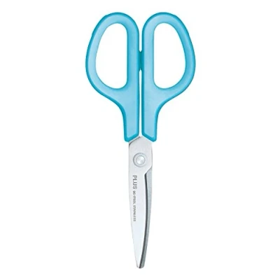 Image of PLUS Japan, Fitcut Curve Stainless Steel in Blue, Left Handed, 17,5cm Length